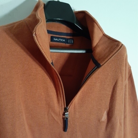 nautica shirt cotton sweatshirt quarter zip top xl extra large mens top fall - Picture 3 of 6